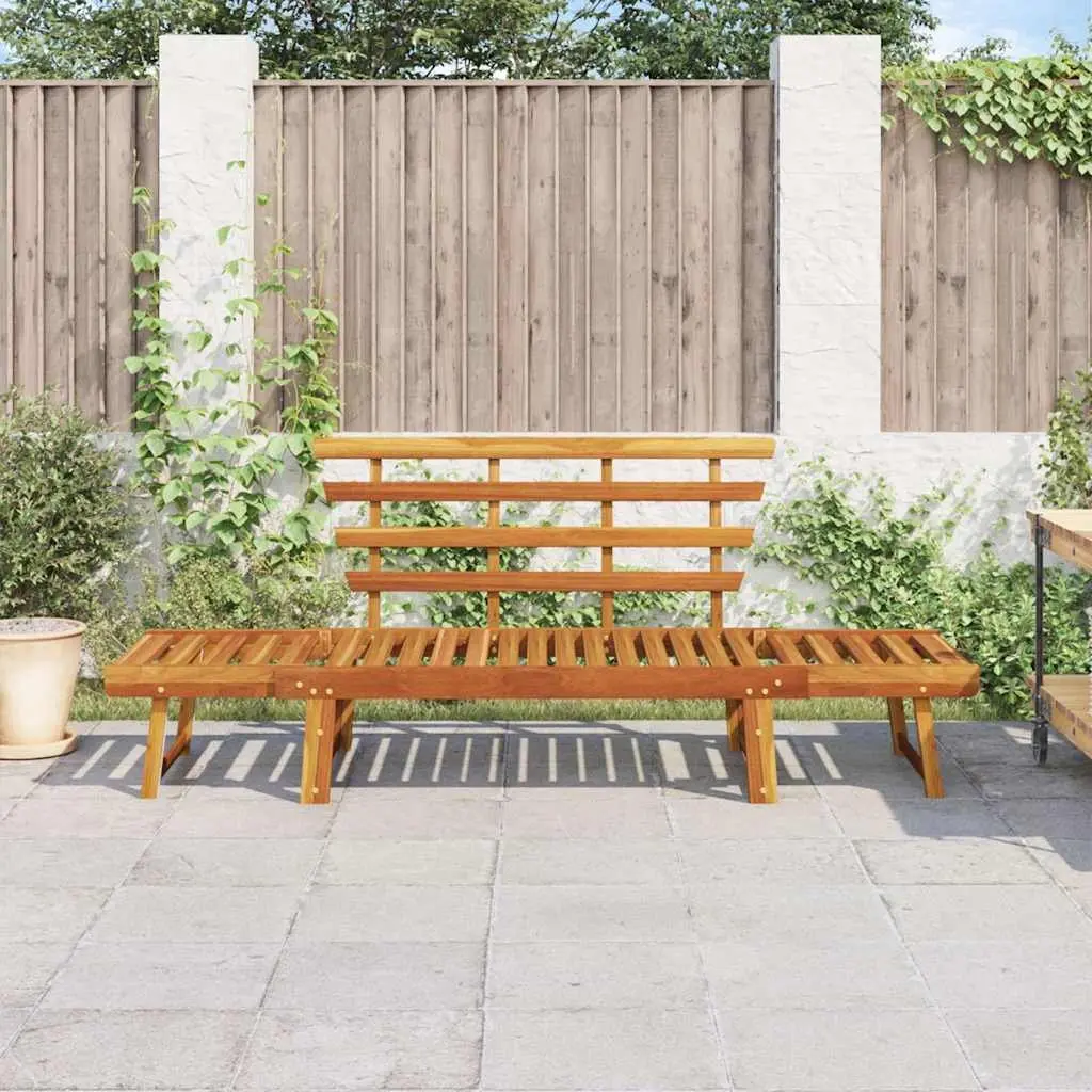Garden Bench 2-in-1 Convertible Day Bed 190cm Acacia Wood Outdoor Brown