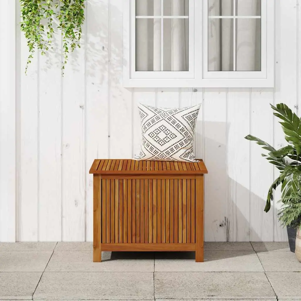 Garden Storage Box Solid Wood Outdoor Cushion Pillow Container 75x75x58cm Brown