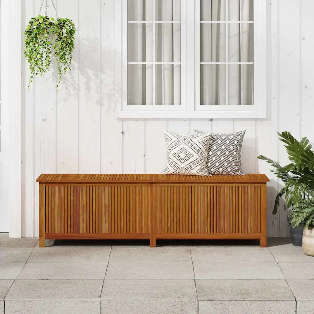 Garden Storage Box 200x50x58 cm Solid Wood Outdoor Cushion Pillow Deck Box