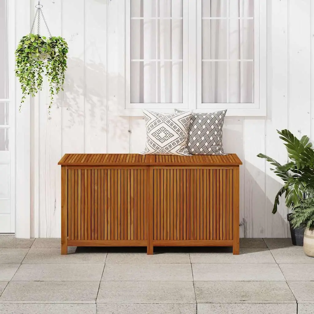 Outdoor Storage Box Acacia Wood 150x80x75 cm Brown Water-Resistant Bag