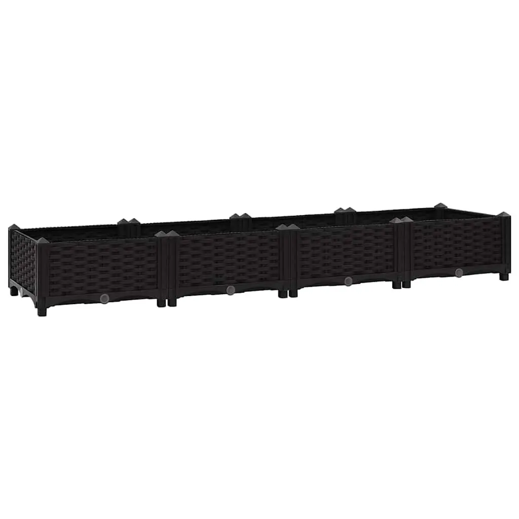 Raised Garden Bed Planter for Flowers Vegetables Herbs 160 x 40 x 23 cm Black