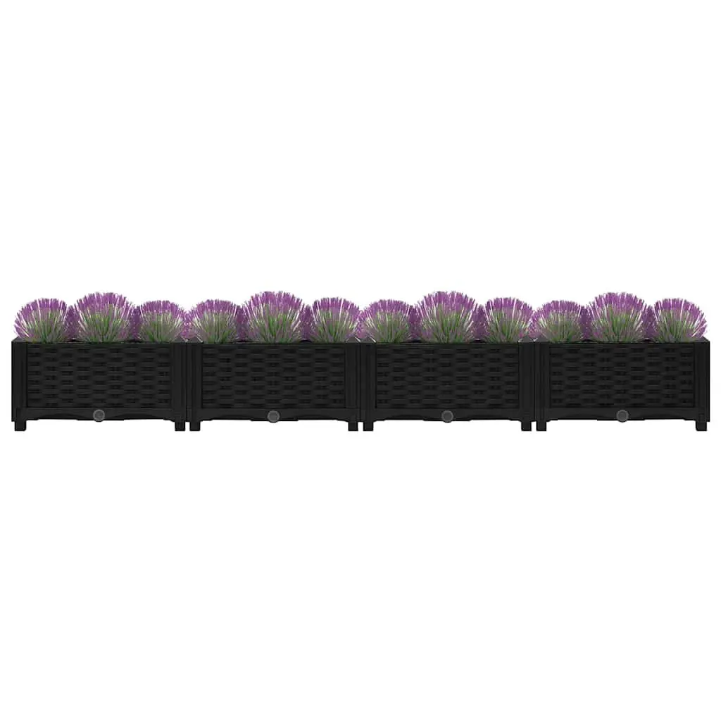 Raised Garden Bed Planter for Flowers Vegetables Herbs 160 x 40 x 23 cm Black