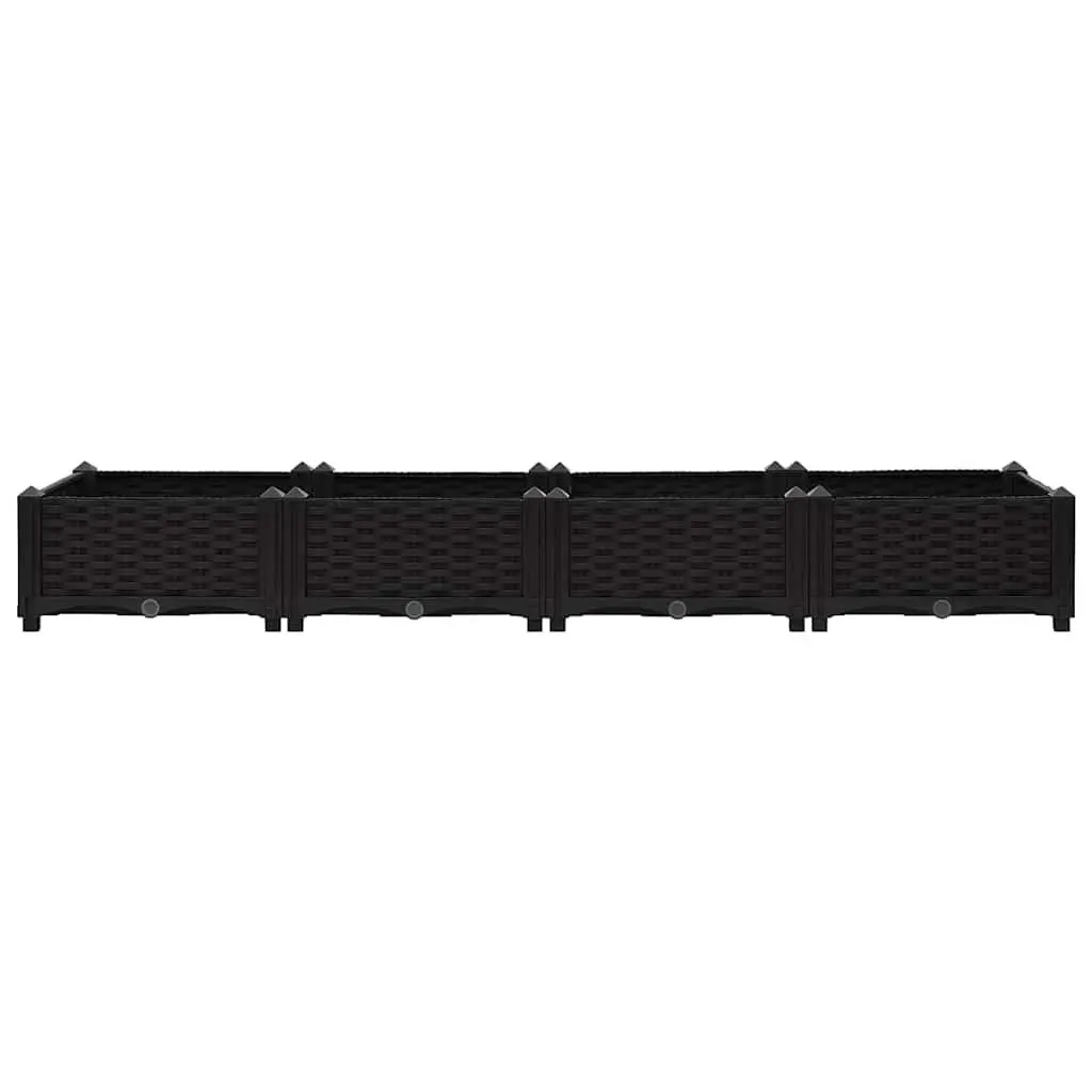 Raised Garden Bed Planter for Flowers Vegetables Herbs 160 x 40 x 23 cm Black