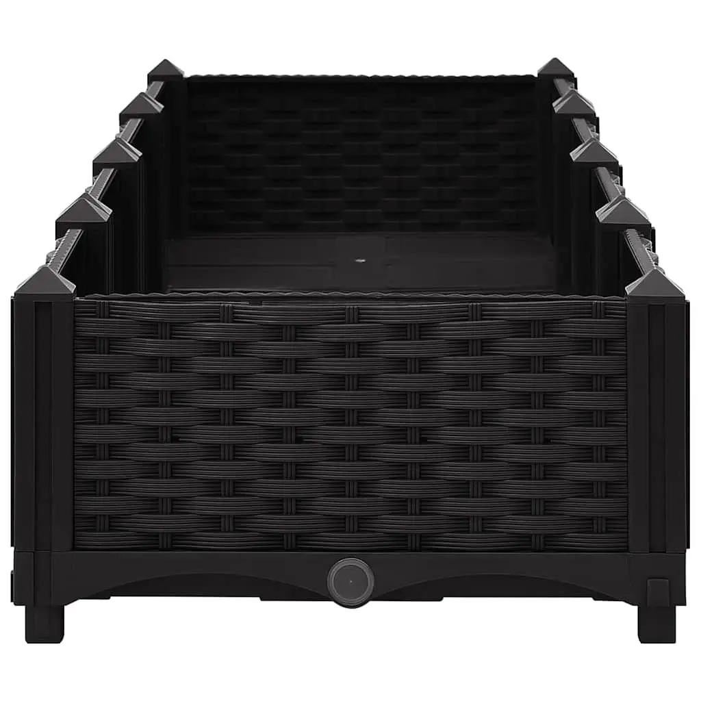 Raised Garden Bed Planter for Flowers Vegetables Herbs 160 x 40 x 23 cm Black