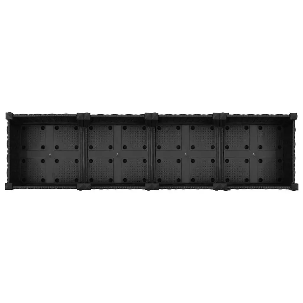 Raised Garden Bed Planter for Flowers Vegetables Herbs 160 x 40 x 23 cm Black