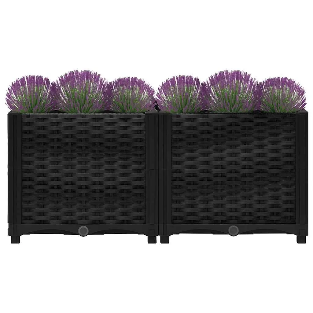 Raised Garden Bed Planter Outdoor Flowers Vegetables Herbs 80 x 40 x 38 cm Black