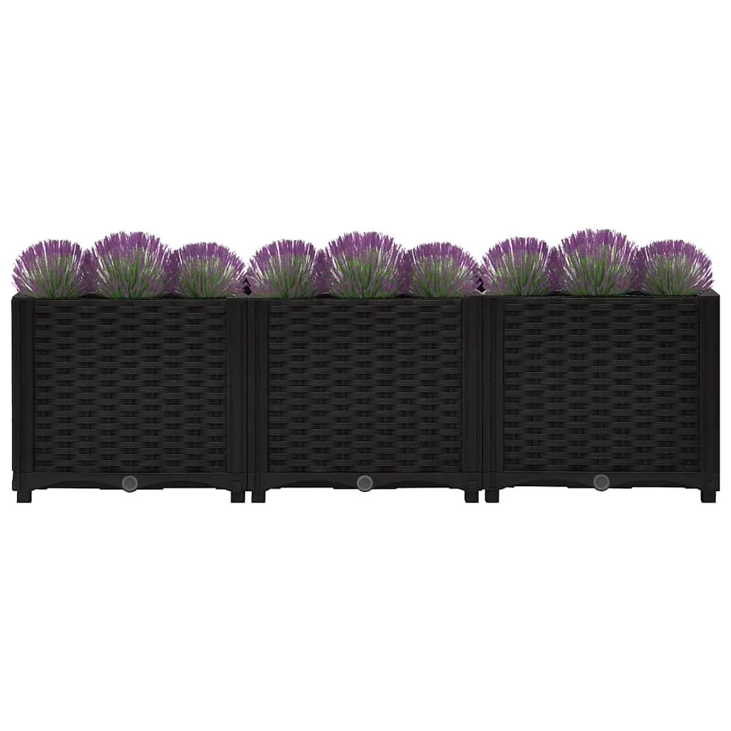 Raised Garden Bed Planter Box Outdoor Flowers Vegetables Herbs 120x40x38 cm Black