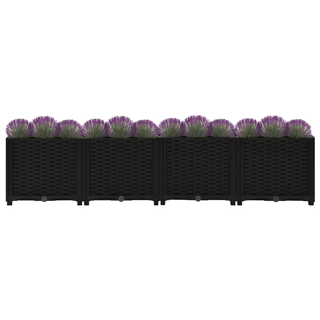 Raised Garden Bed Planter Box Outdoor Polypropylene 160 x 40 x 38 cm Black