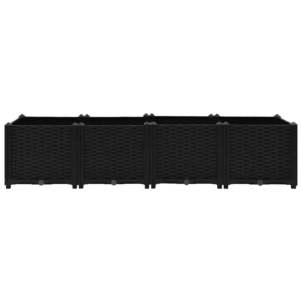 Raised Garden Bed Planter Box Outdoor Polypropylene 160 x 40 x 38 cm Black