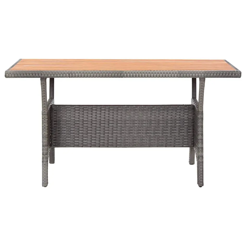 Garden Dining Table 120x70x66cm Grey Outdoor Patio Furniture Acacia Wood Frame