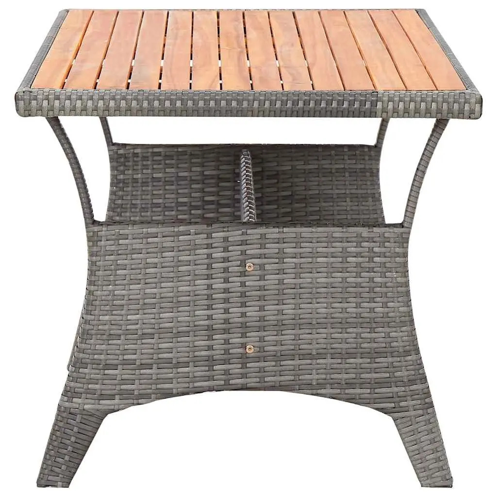 Garden Dining Table 120x70x66cm Grey Outdoor Patio Furniture Acacia Wood Frame