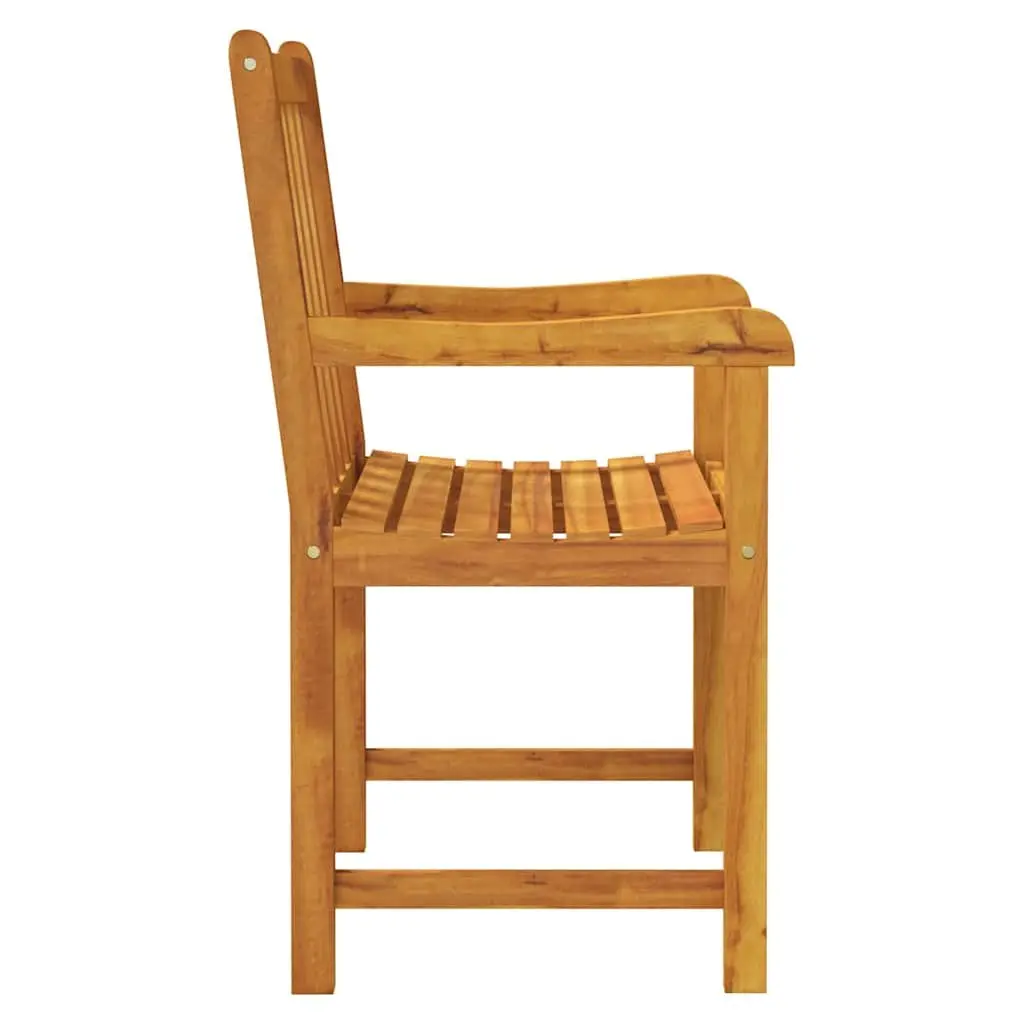 Outdoor Chairs Garden Seating Armchairs 2 Piece Solid Wood Brown