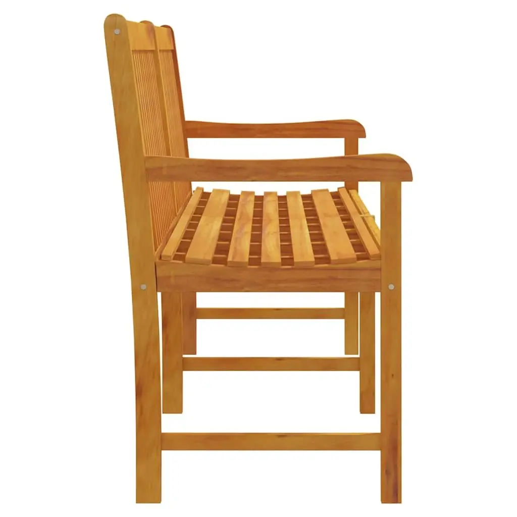 Outdoor Garden Bench Solid Acacia Wood 219cm Brown Seating with Backrest and Armrests