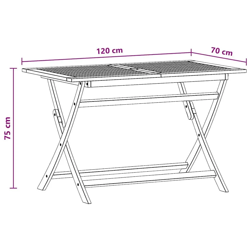 Folding Garden Dining Table in Eucalyptus Wood
