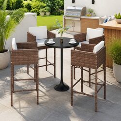 Practical Outdoor Bar Stools Set of 4 with Comfort Features