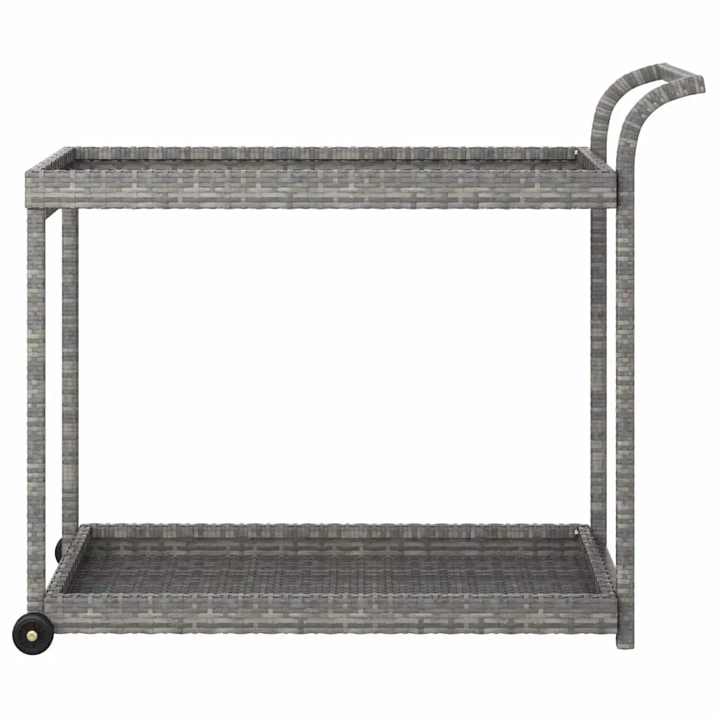 Bar Cart Grey Service Trolley with Wheels Kitchen Dining Room Patio Storage 100 x 45 x 83 cm