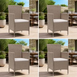 Reliable 4-Piece Outdoor Garden Chair Set with Soft Cushions