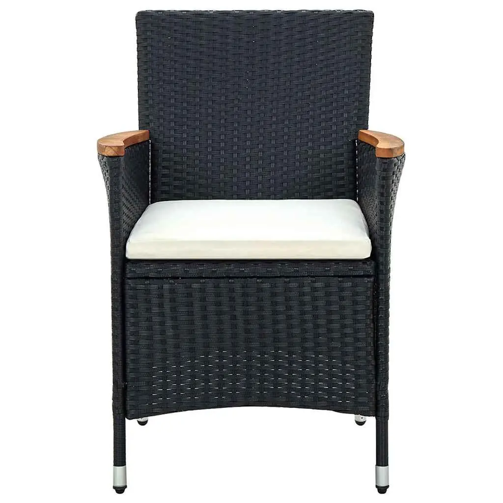Black Outdoor Dining Chairs 4 pcs