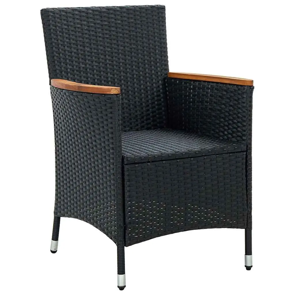 Black Outdoor Dining Chairs 4 pcs