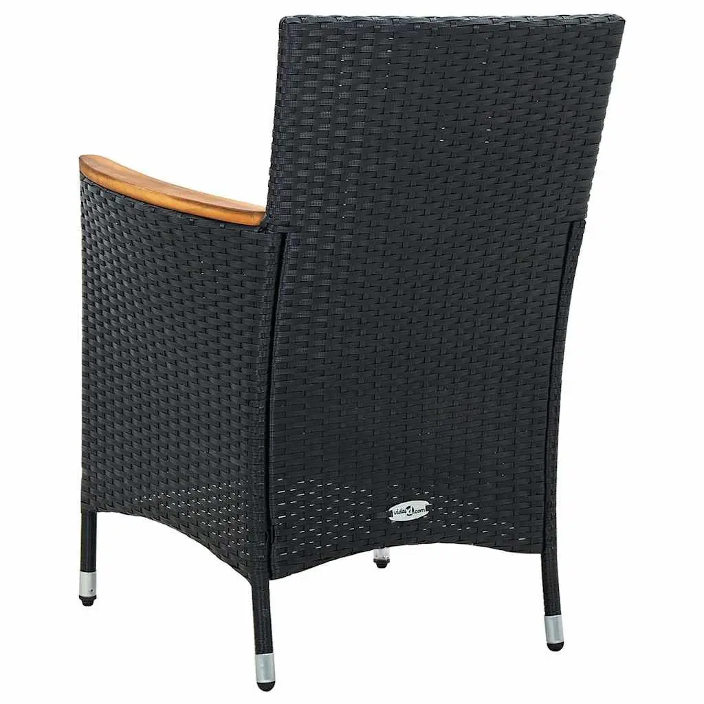 Black Outdoor Dining Chairs 4 pcs
