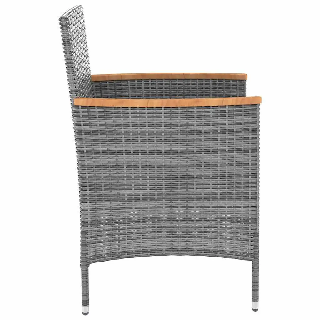 Outdoor Dining Chairs Set 4 Piece Garden Patio Furniture Poly Rattan Grey Seating