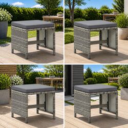 Value-Driven 4-Piece Garden Stools with Cushions