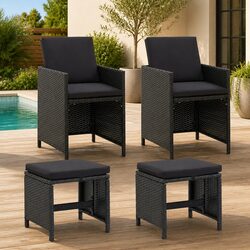 Reliable 4-Piece Garden Seating Set with Cushions