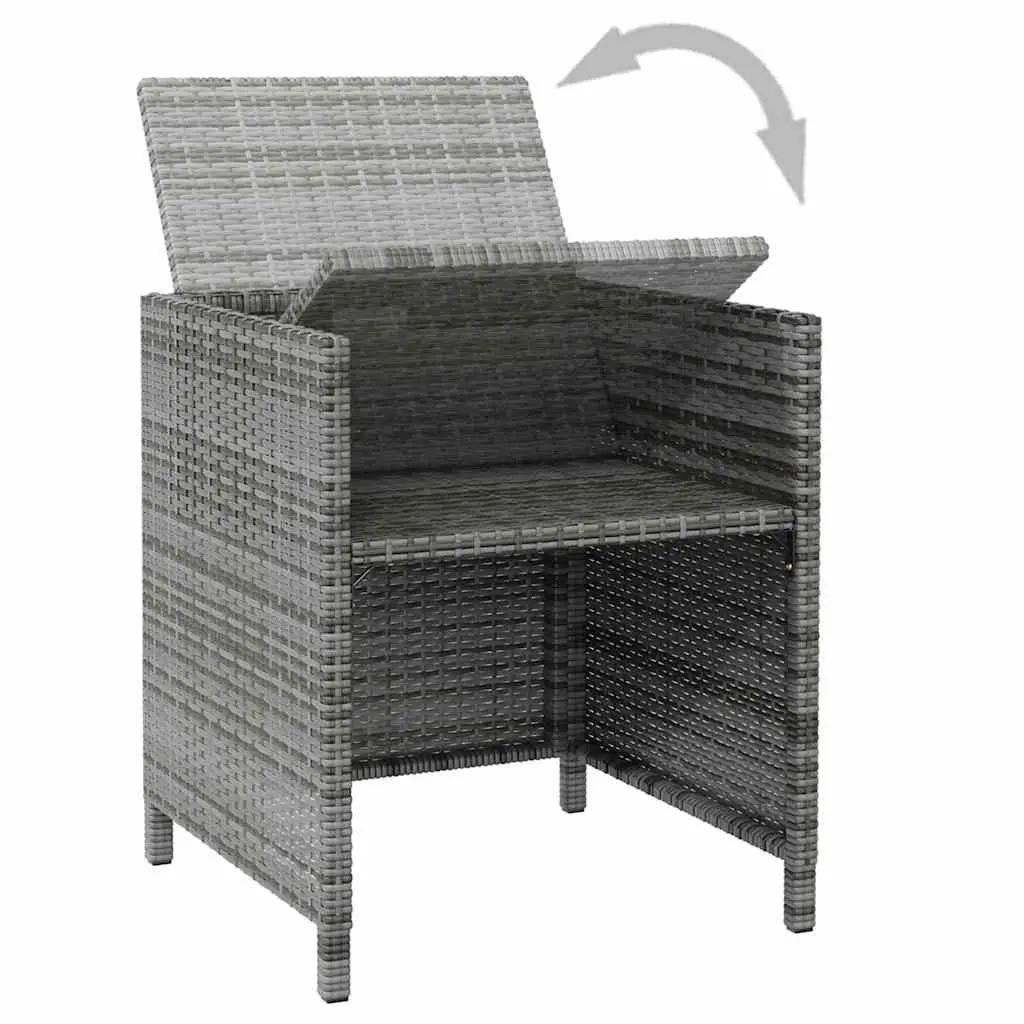 Outdoor Garden Chair and Stool Set 4 Piece Patio Seating with Cushions
