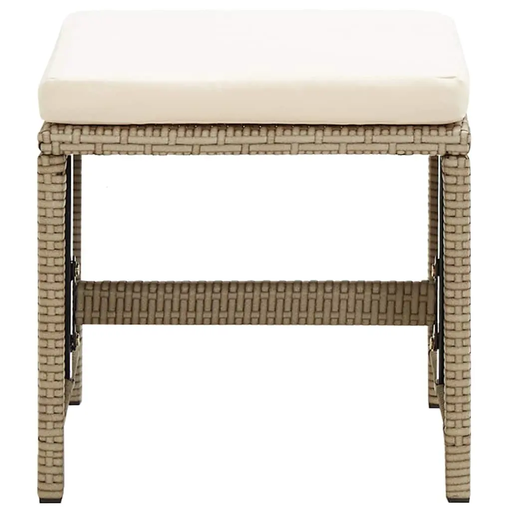 Outdoor Garden Stools Set 4 pcs Footrest Beige