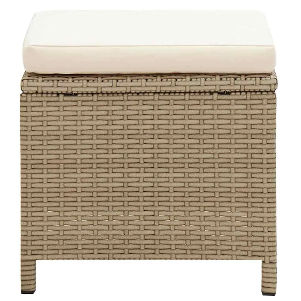 Outdoor Garden Stools Set 4 pcs Footrest Beige