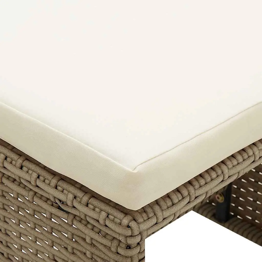 Outdoor Garden Stools Set 4 pcs Footrest Beige