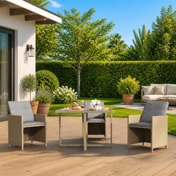 Reliable Beige Outdoor Garden Table 109x107x74cm