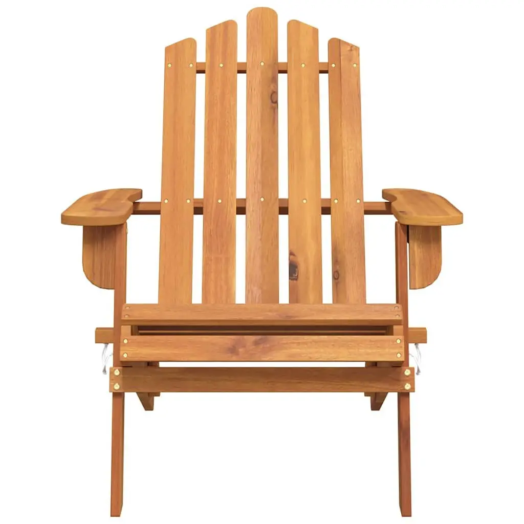 Adirondack Chair Foldable Outdoor Seating Brown Wood Frame
