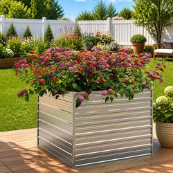Reliable 100x100x77cm Galvanized Steel Garden Bed