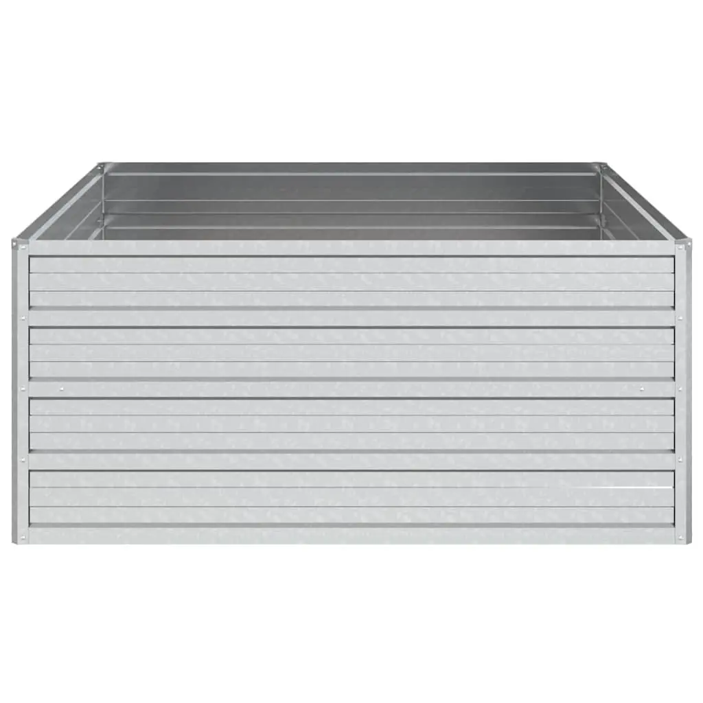 Raised Garden Bed Planter 100x100x45 cm Outdoor Flower Vegetable Herb Box Silver