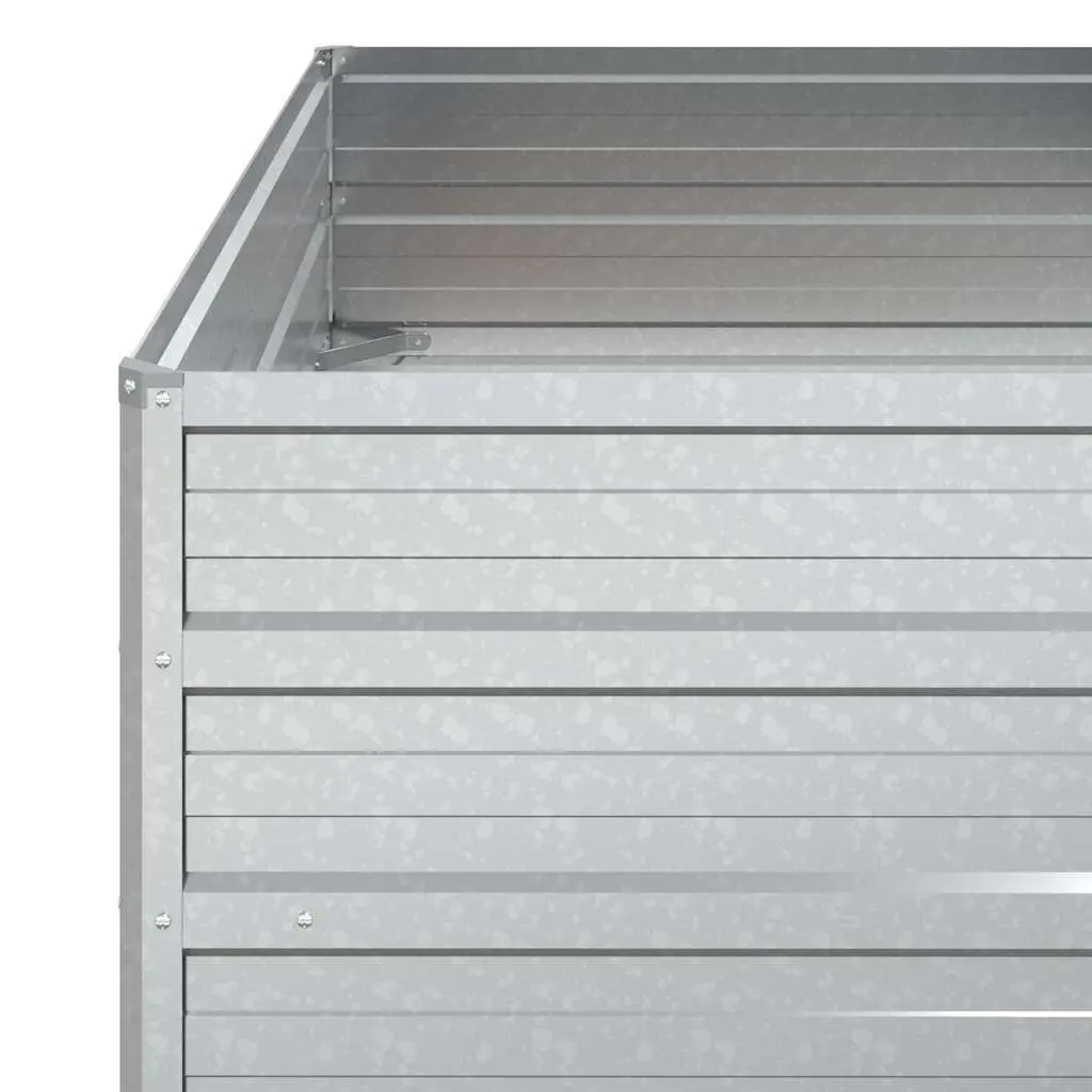 Raised Garden Bed Planter 100x100x45 cm Outdoor Flower Vegetable Herb Box Silver