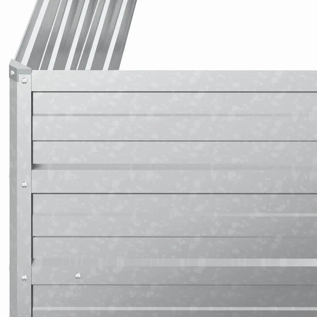 Raised Garden Bed Planter 100x100x45 cm Outdoor Flower Vegetable Herb Box Silver