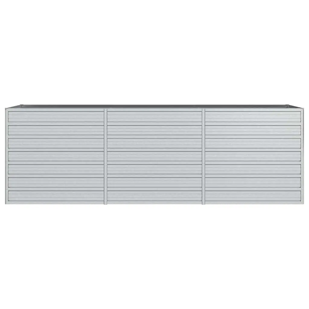 Garden Raised Bed Planter Outdoor Vegetable Herb Flower Box 240x80x77cm Silver