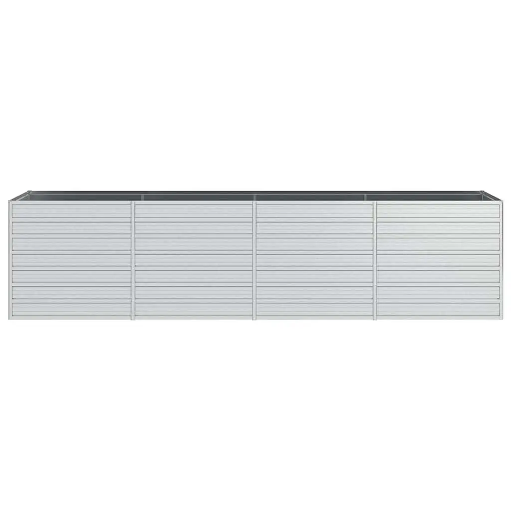 Garden Raised Bed Planter 320x80x77 cm Outdoor Galvanized Steel Silver