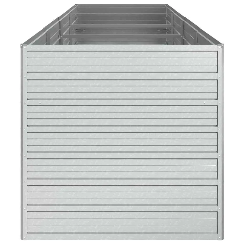 Garden Raised Bed Planter 320x80x77 cm Outdoor Galvanized Steel Silver