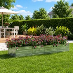 Reliable Galvanized Steel Raised Planter Box 320x80x45 cm