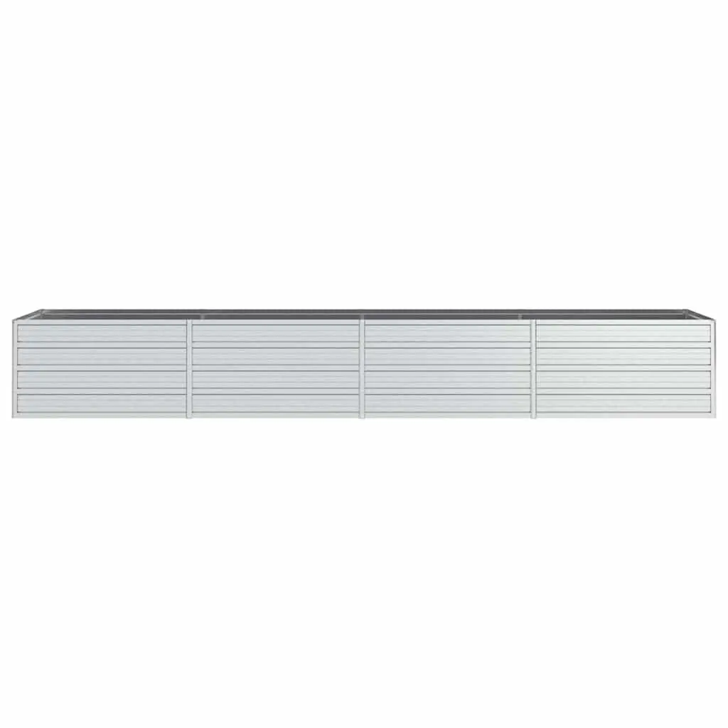 Galvanized Steel Raised Bed Planter Box Outdoor Vegetables 320x80x45 cm Silver