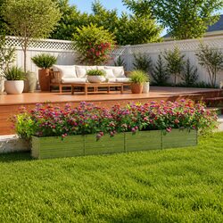 Galvanized Steel Garden Raised Bed 320x40x45 cm Outdoor Planter Box Silver