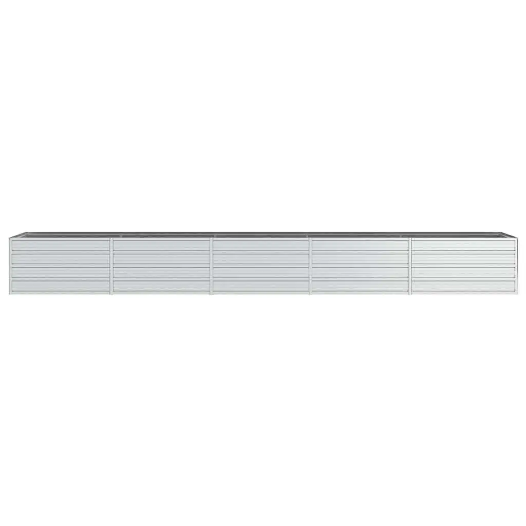 Galvanized Steel Raised Garden Bed Outdoor Planter Box 400x80x45 cm Silver