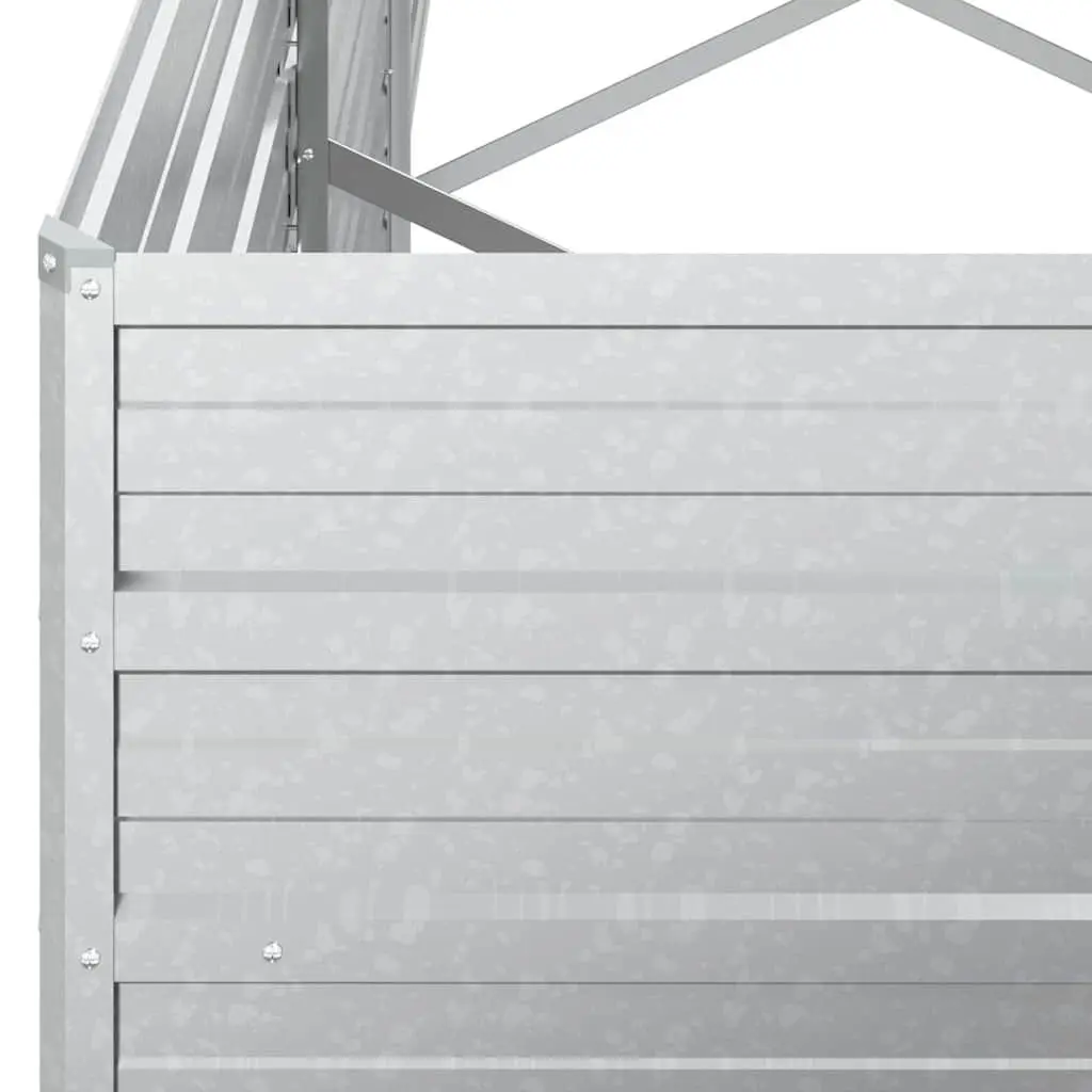 Galvanized Steel Raised Garden Bed Outdoor Planter Box 400x80x45 cm Silver