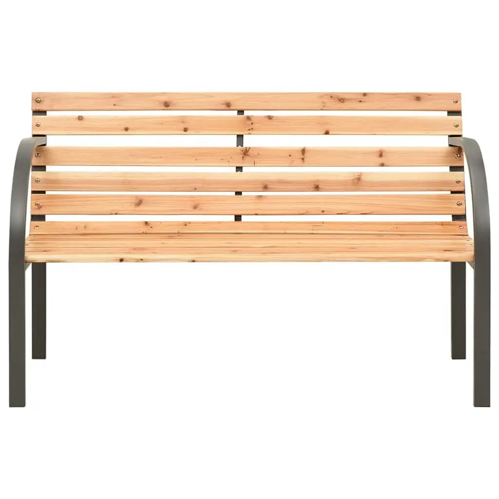 Children's Garden Bench Outdoor Seating 81cm Brown Wooden Armrest Backrest