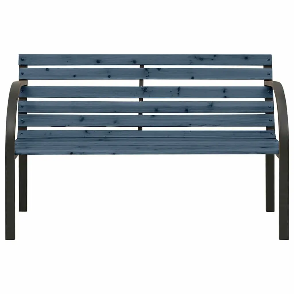 Children's Garden Bench Outdoor Seating 81cm Grey Wooden Backrest Armrests