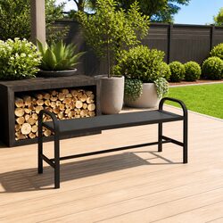 Comfortable Black Garden Bench - Durable and Stylish