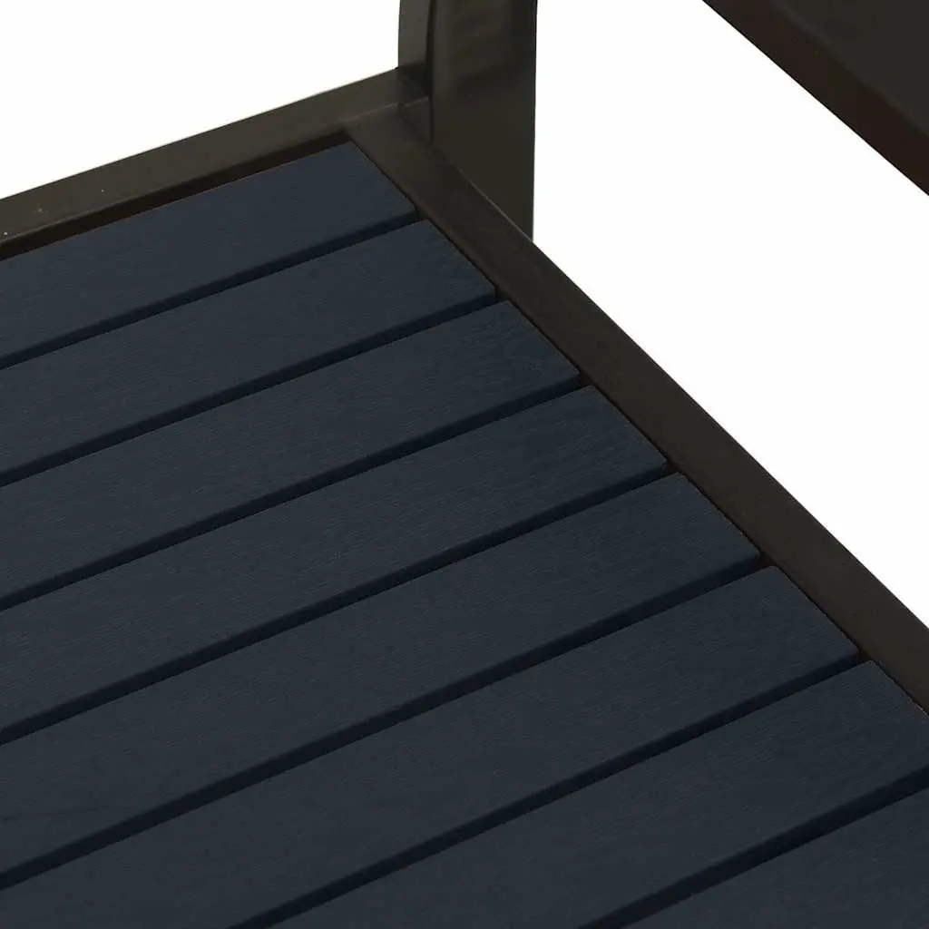 Garden Bench Outdoor Seating 124.5cm Steel WPC Black Weather-Resistant