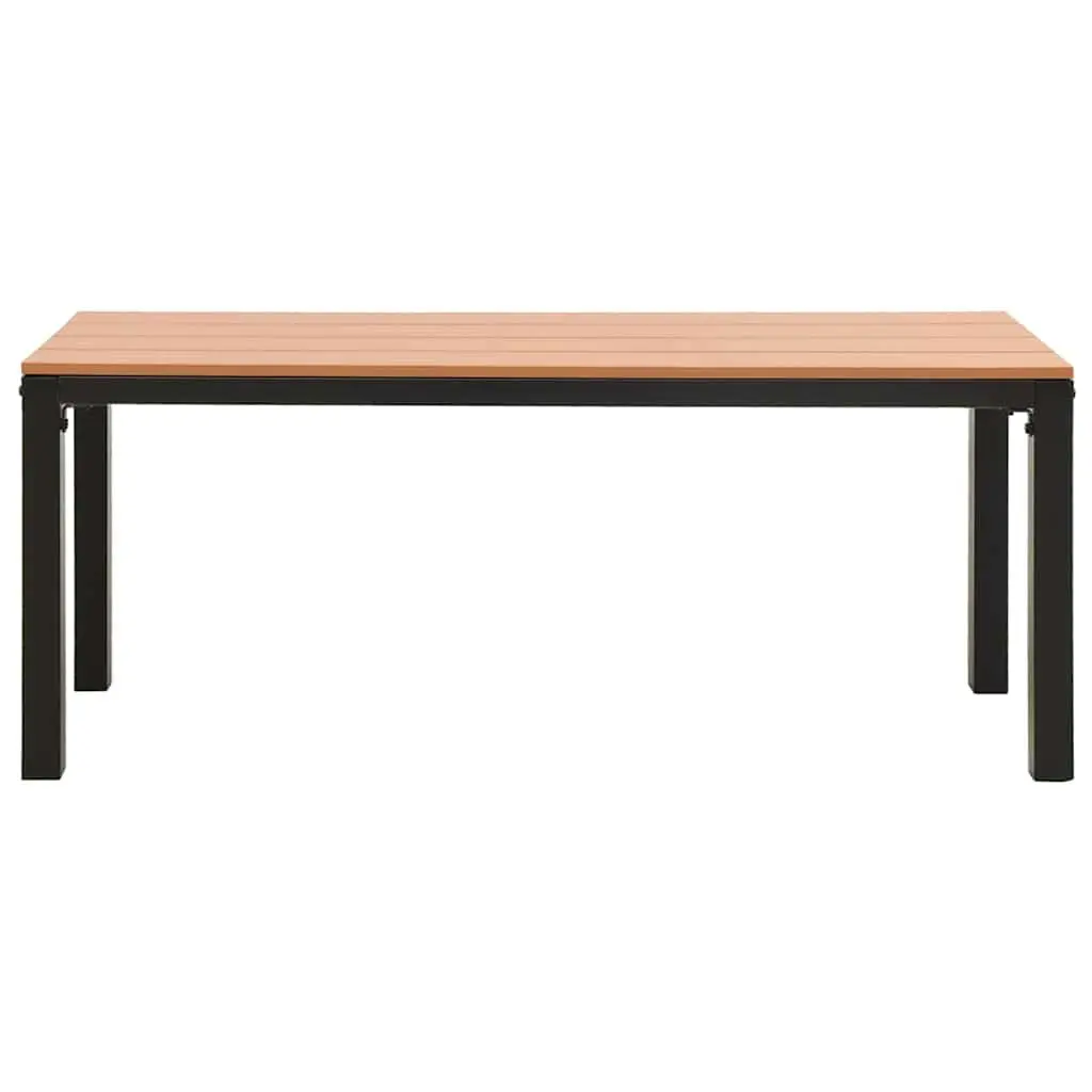 Garden Bench Outdoor Seating 110cm Steel WPC Brown Black